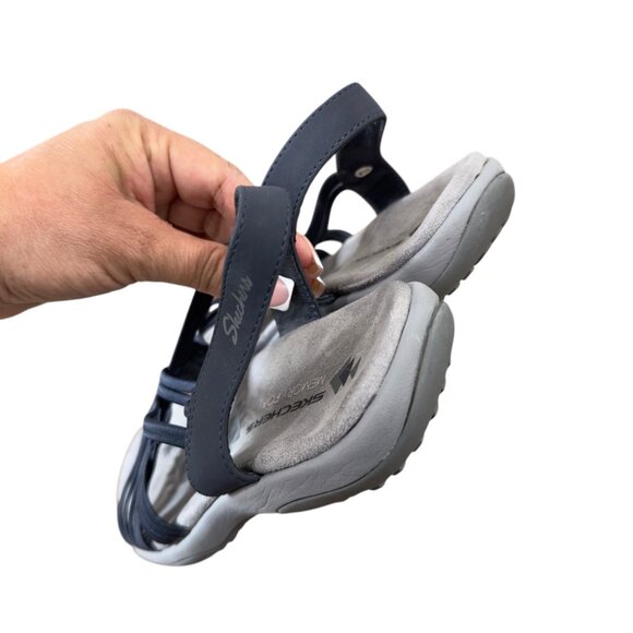 Skechers Womens Navy Strappy Sandals With Slingback Comfort Fit Size 7 - Picture 5 of 10